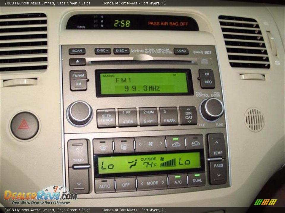 2008 Hyundai Azera Limited Sage Green / Beige Photo #22