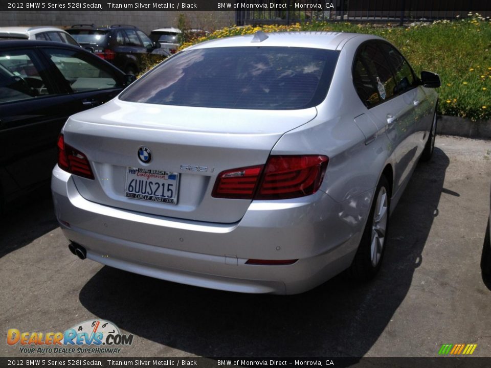 2012 BMW 5 Series 528i Sedan Titanium Silver Metallic / Black Photo #6