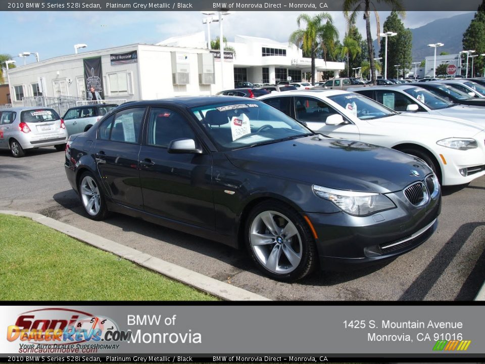 2010 BMW 5 Series 528i Sedan Platinum Grey Metallic / Black Photo #1