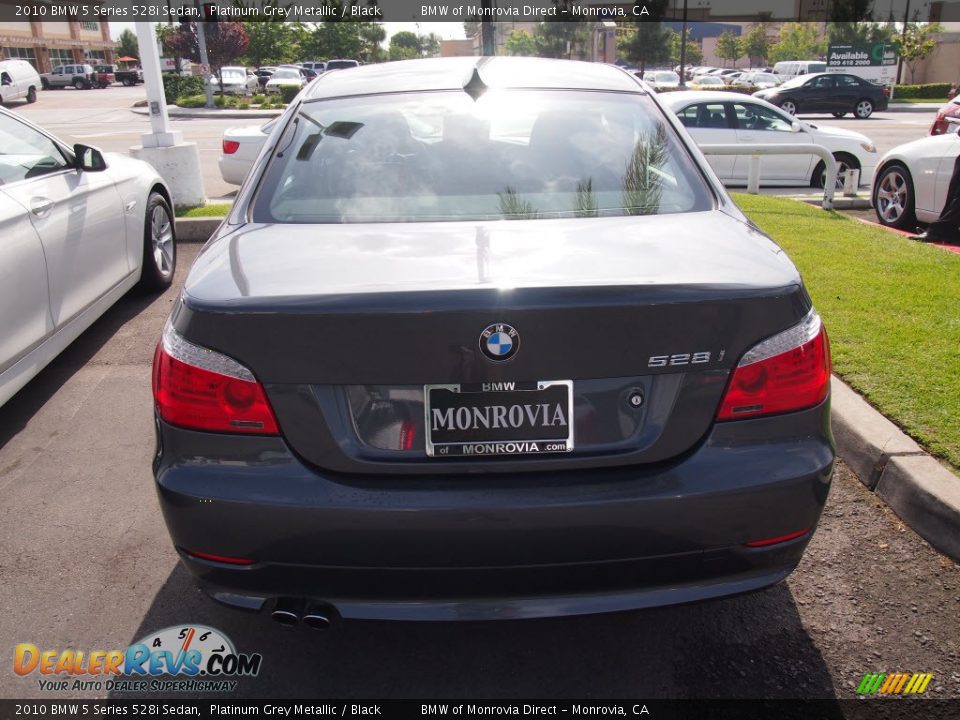 2010 BMW 5 Series 528i Sedan Platinum Grey Metallic / Black Photo #10