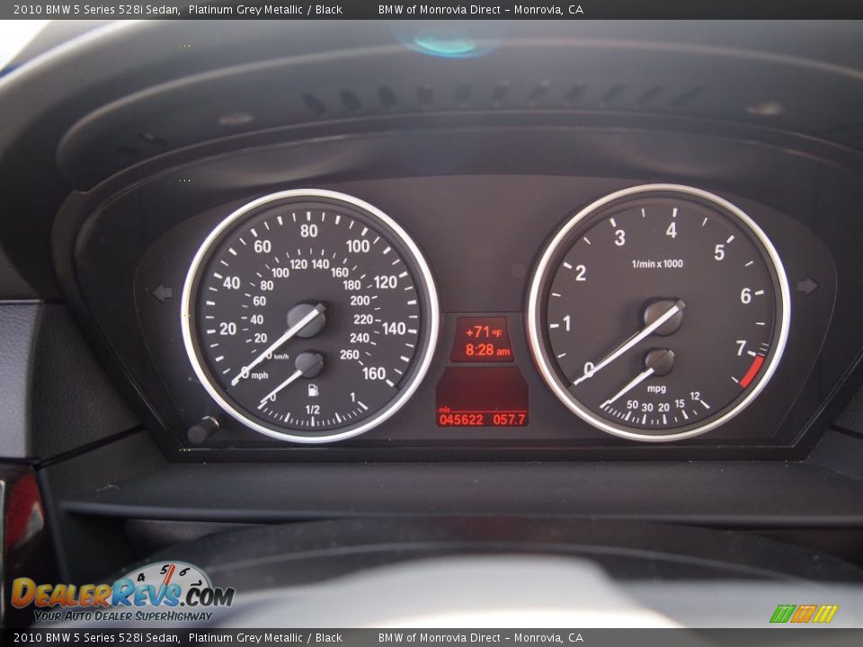 2010 BMW 5 Series 528i Sedan Platinum Grey Metallic / Black Photo #19