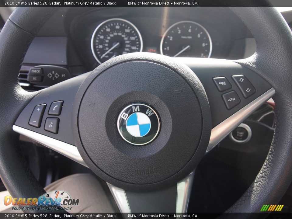 2010 BMW 5 Series 528i Sedan Platinum Grey Metallic / Black Photo #20