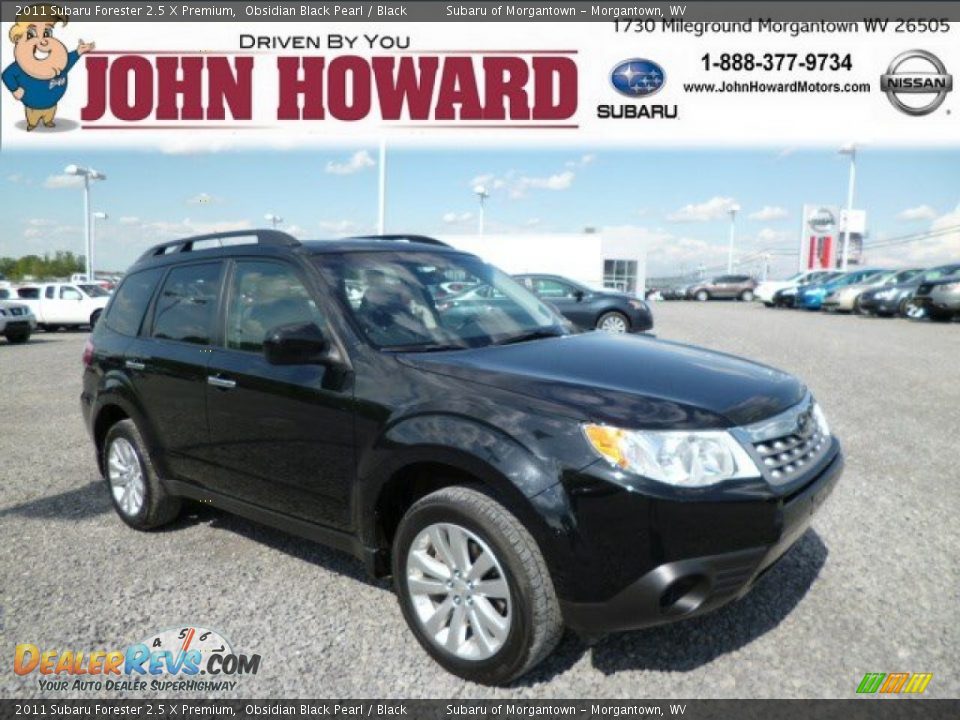 2011 Subaru Forester 2.5 X Premium Obsidian Black Pearl / Black Photo #1