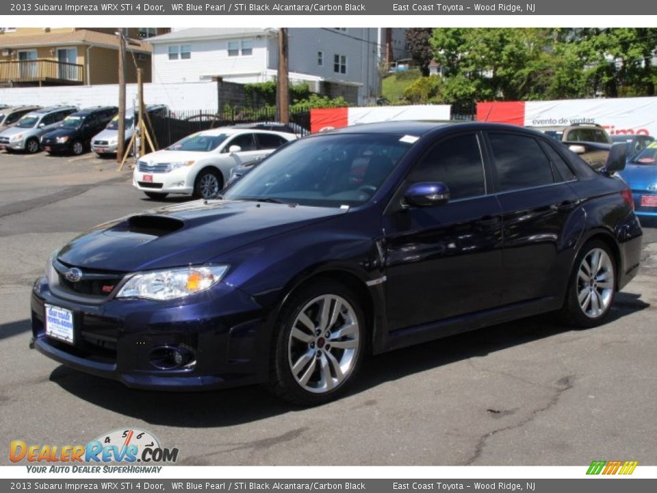 2013 Subaru Impreza WRX STi 4 Door WR Blue Pearl / STi Black Alcantara/Carbon Black Photo #3