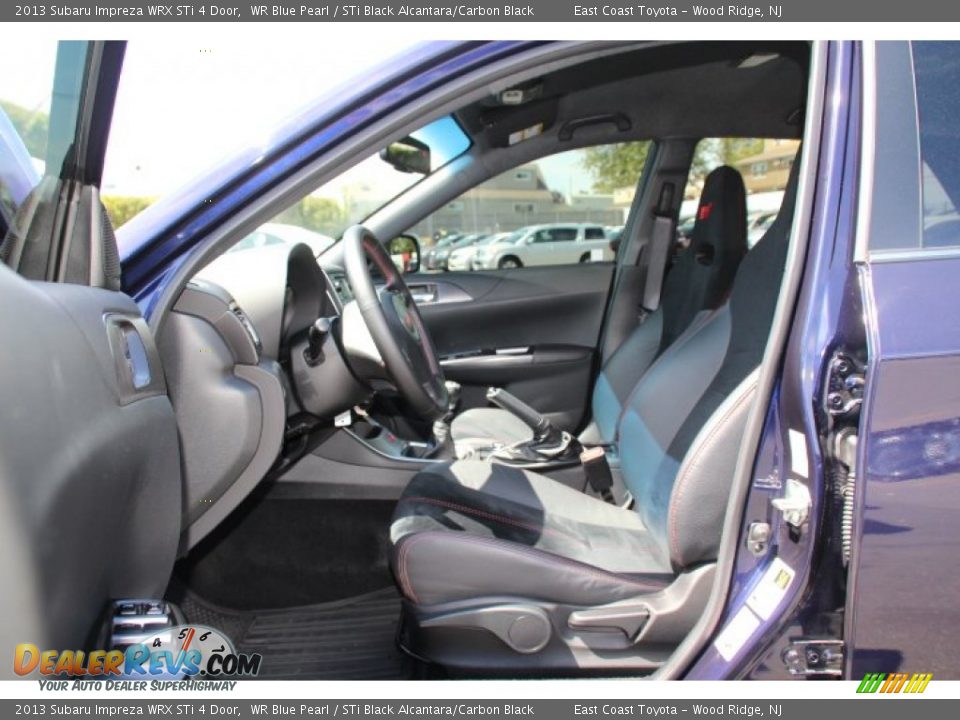 2013 Subaru Impreza WRX STi 4 Door WR Blue Pearl / STi Black Alcantara/Carbon Black Photo #7
