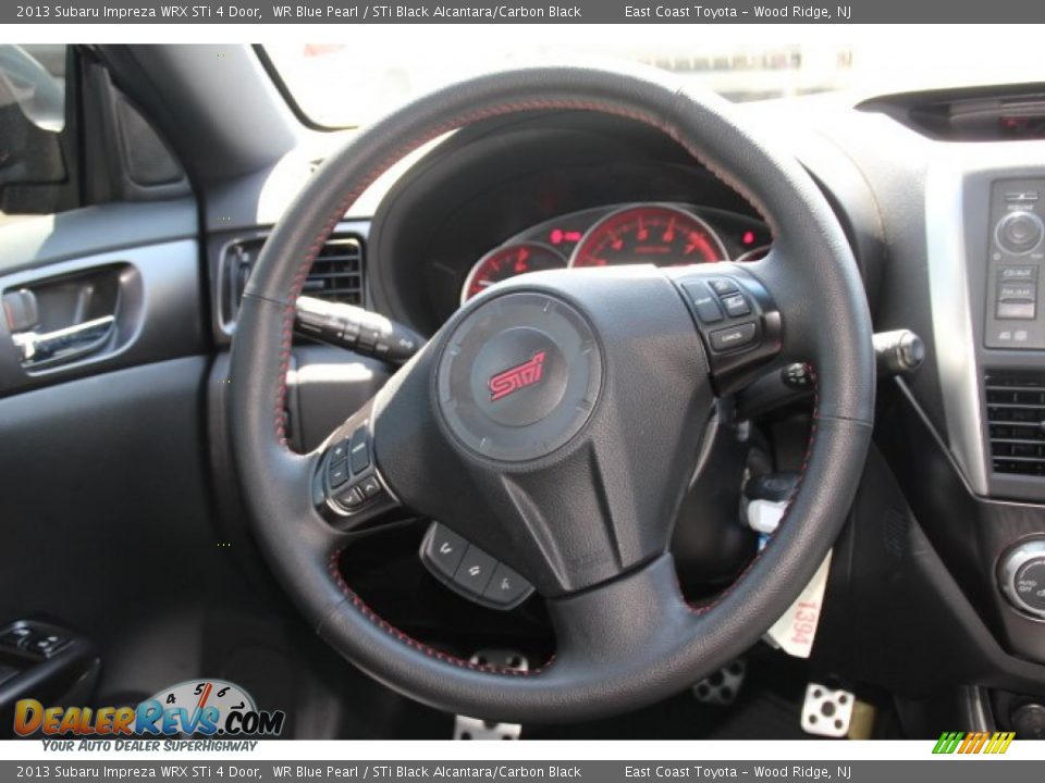 2013 Subaru Impreza WRX STi 4 Door WR Blue Pearl / STi Black Alcantara/Carbon Black Photo #12