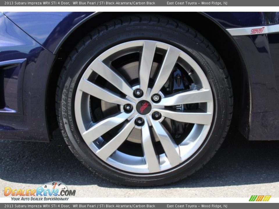 2013 Subaru Impreza WRX STi 4 Door WR Blue Pearl / STi Black Alcantara/Carbon Black Photo #16