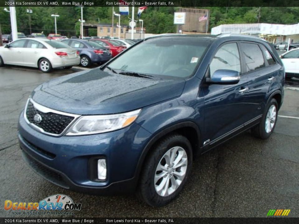 2014 Kia Sorento EX V6 AWD Wave Blue / Beige Photo #4