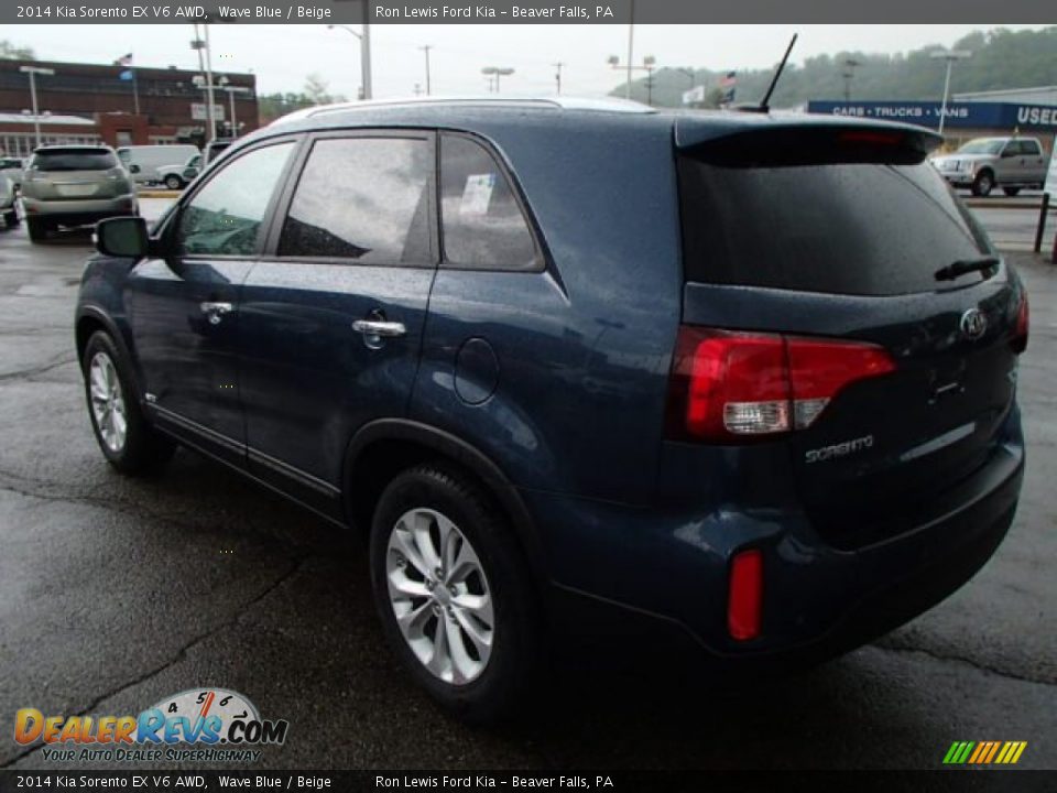 2014 Kia Sorento EX V6 AWD Wave Blue / Beige Photo #6