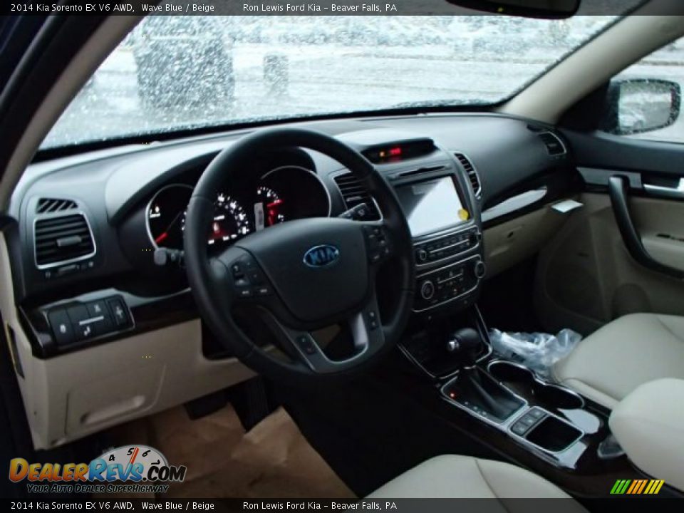 2014 Kia Sorento EX V6 AWD Wave Blue / Beige Photo #10
