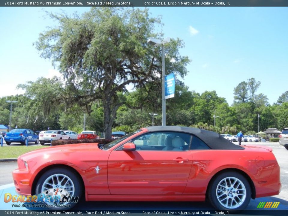 2014 Ford Mustang V6 Premium Convertible Race Red / Medium Stone Photo #2