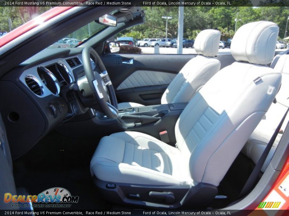 Medium Stone Interior - 2014 Ford Mustang V6 Premium Convertible Photo #7