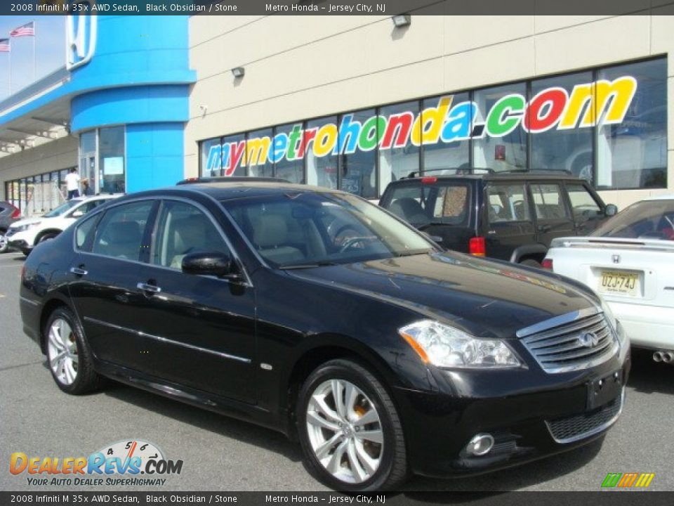2008 Infiniti M 35x AWD Sedan Black Obsidian / Stone Photo #1