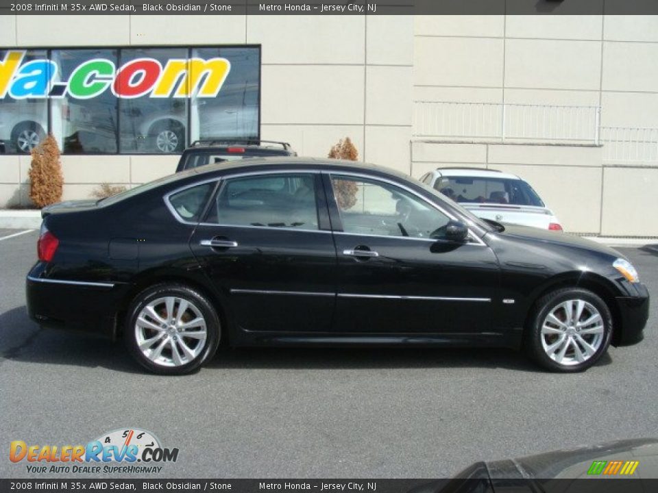 2008 Infiniti M 35x AWD Sedan Black Obsidian / Stone Photo #3