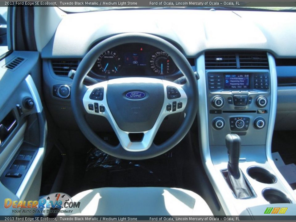 2013 Ford Edge SE EcoBoost Tuxedo Black Metallic / Medium Light Stone Photo #8
