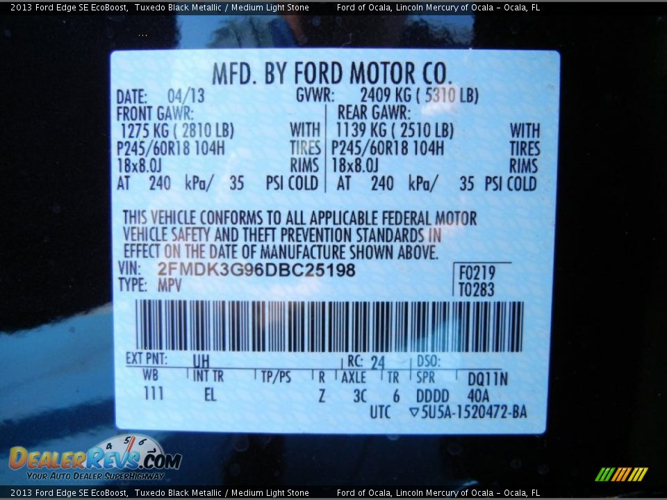 2013 Ford Edge SE EcoBoost Tuxedo Black Metallic / Medium Light Stone Photo #12