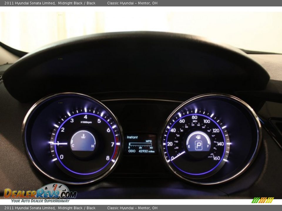 2011 Hyundai Sonata Limited Midnight Black / Black Photo #8