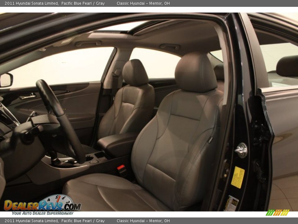 2011 Hyundai Sonata Limited Pacific Blue Pearl / Gray Photo #5