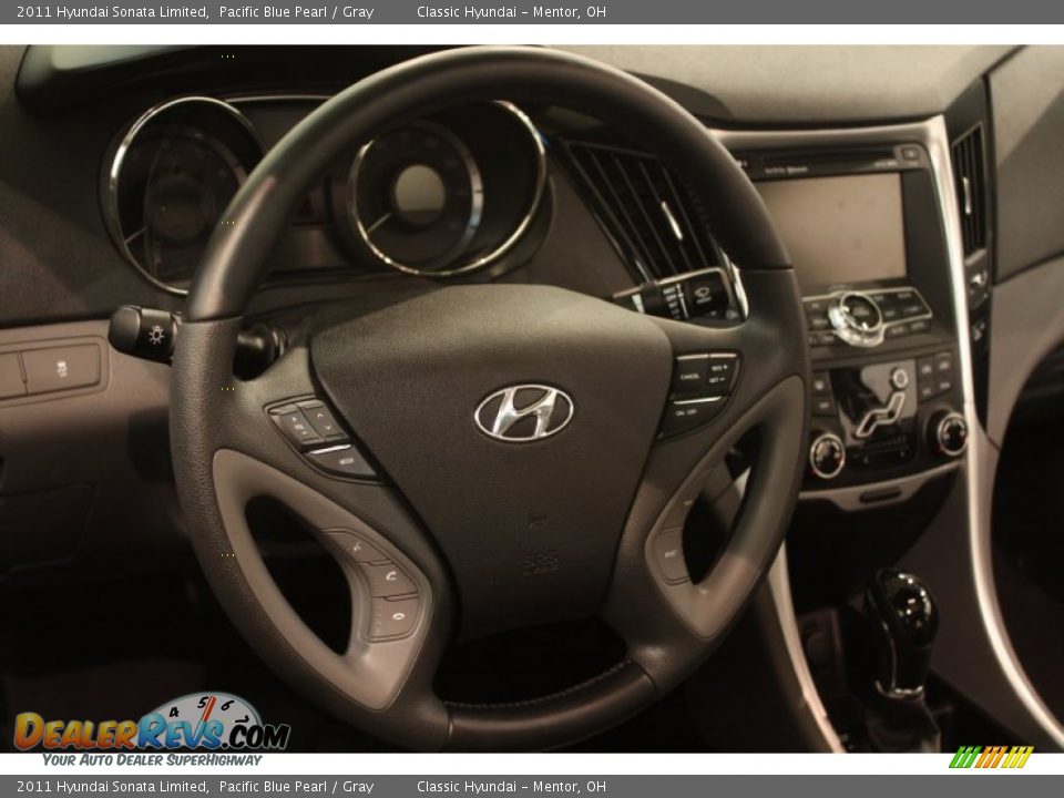 2011 Hyundai Sonata Limited Pacific Blue Pearl / Gray Photo #6