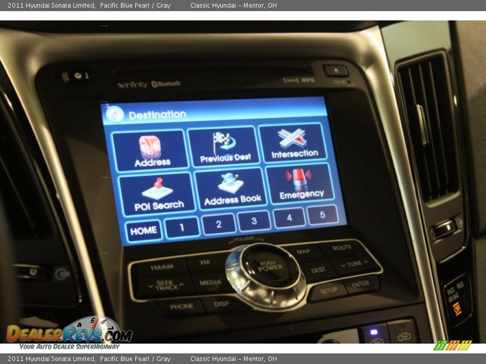 2011 Hyundai Sonata Limited Pacific Blue Pearl / Gray Photo #14