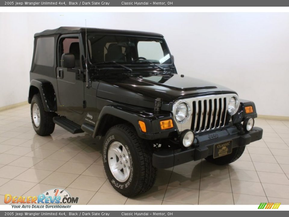 2005 Jeep Wrangler Unlimited 4x4 Black / Dark Slate Gray Photo #1