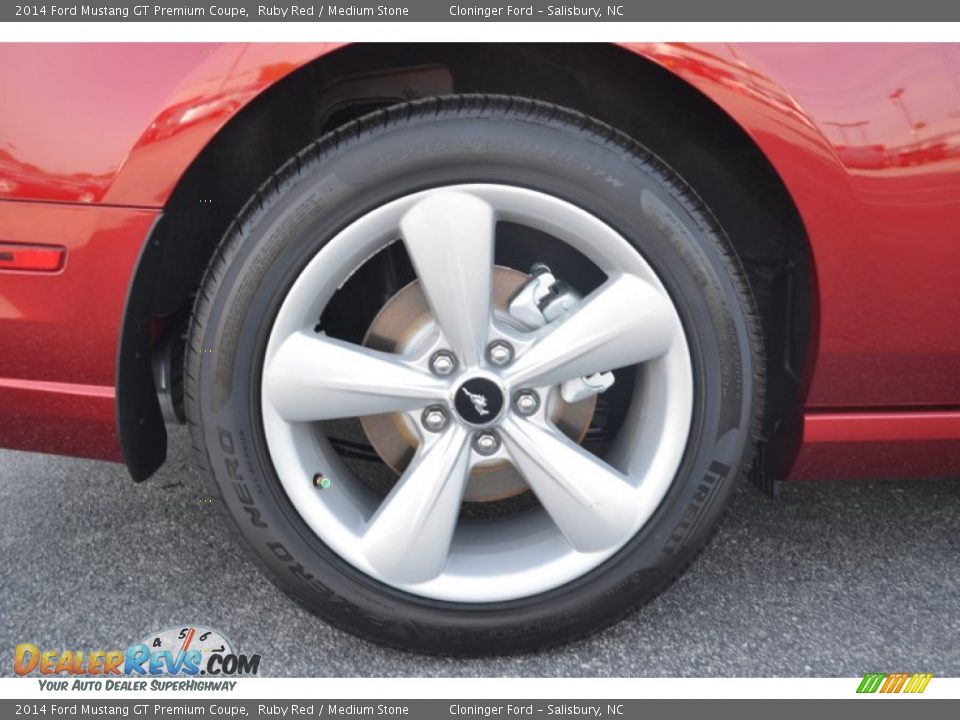 2014 Ford Mustang GT Premium Coupe Ruby Red / Medium Stone Photo #17