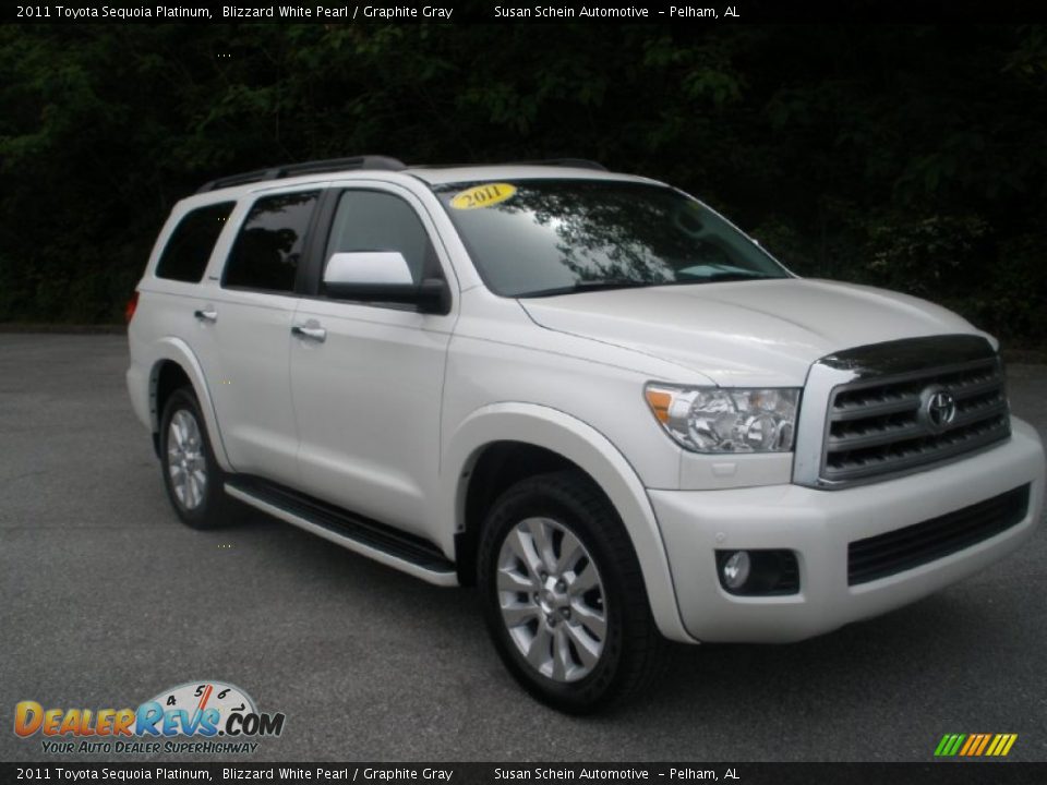2011 Toyota Sequoia Platinum Blizzard White Pearl / Graphite Gray Photo #1
