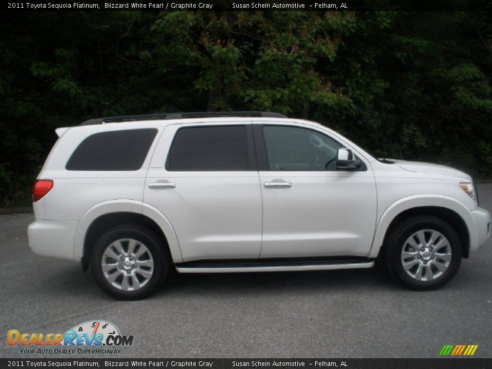 2011 Toyota Sequoia Platinum Blizzard White Pearl / Graphite Gray Photo #2
