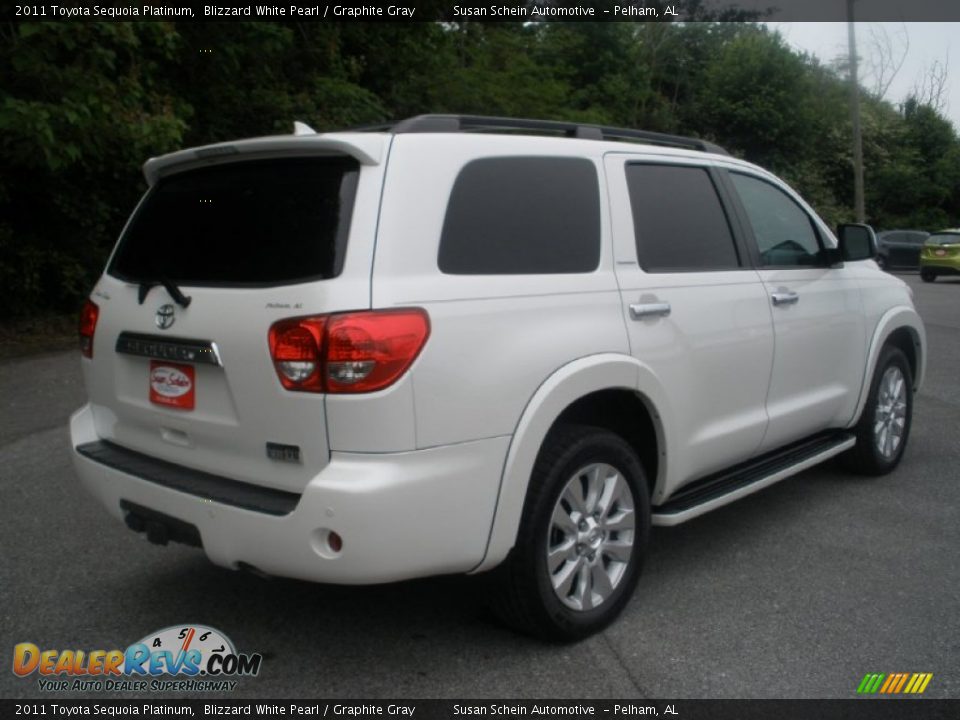 2011 Toyota Sequoia Platinum Blizzard White Pearl / Graphite Gray Photo #9