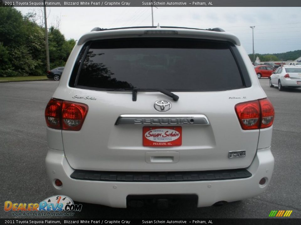 2011 Toyota Sequoia Platinum Blizzard White Pearl / Graphite Gray Photo #10