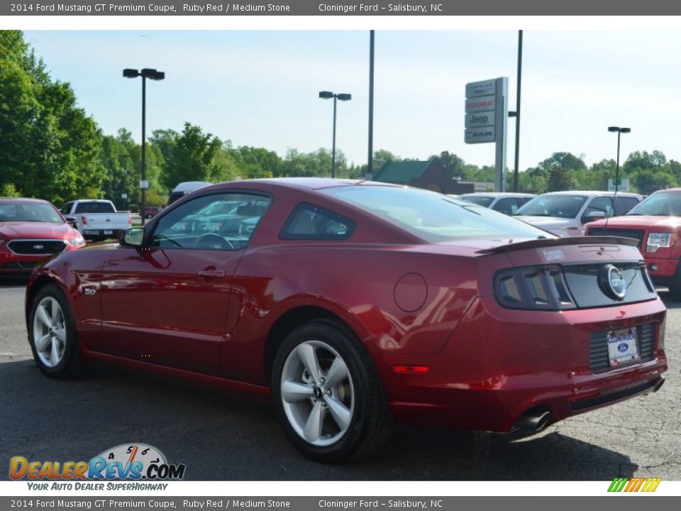 2014 Ford Mustang GT Premium Coupe Ruby Red / Medium Stone Photo #32