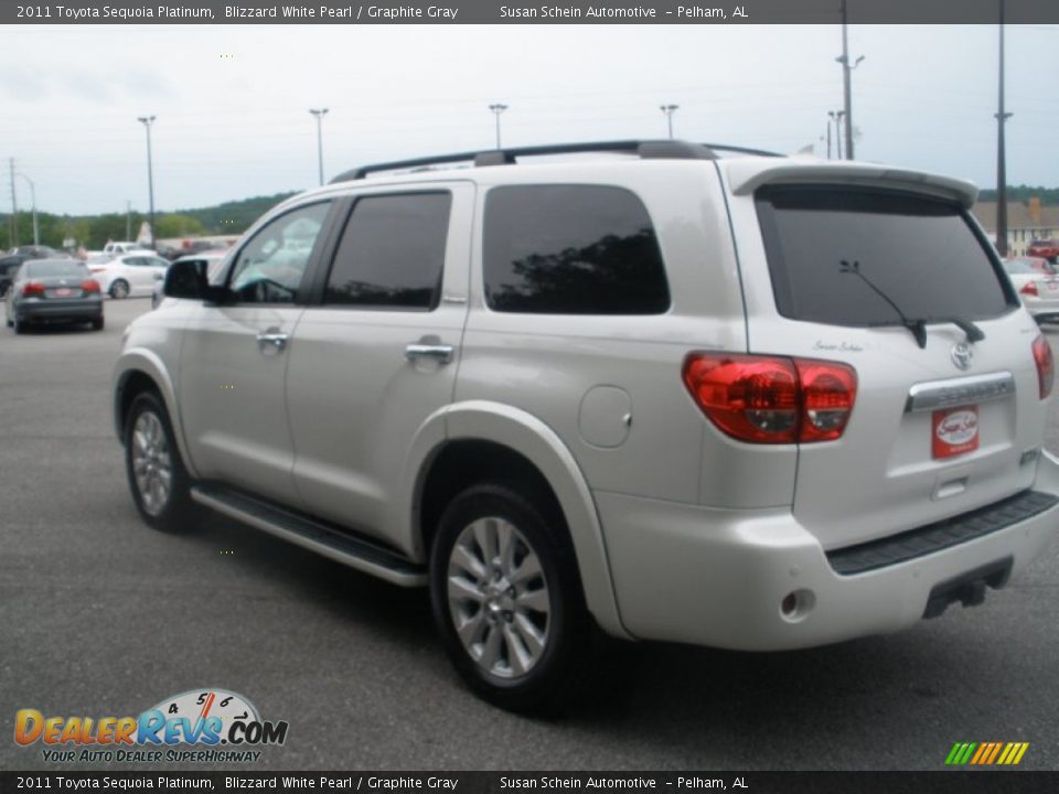 2011 Toyota Sequoia Platinum Blizzard White Pearl / Graphite Gray Photo #11
