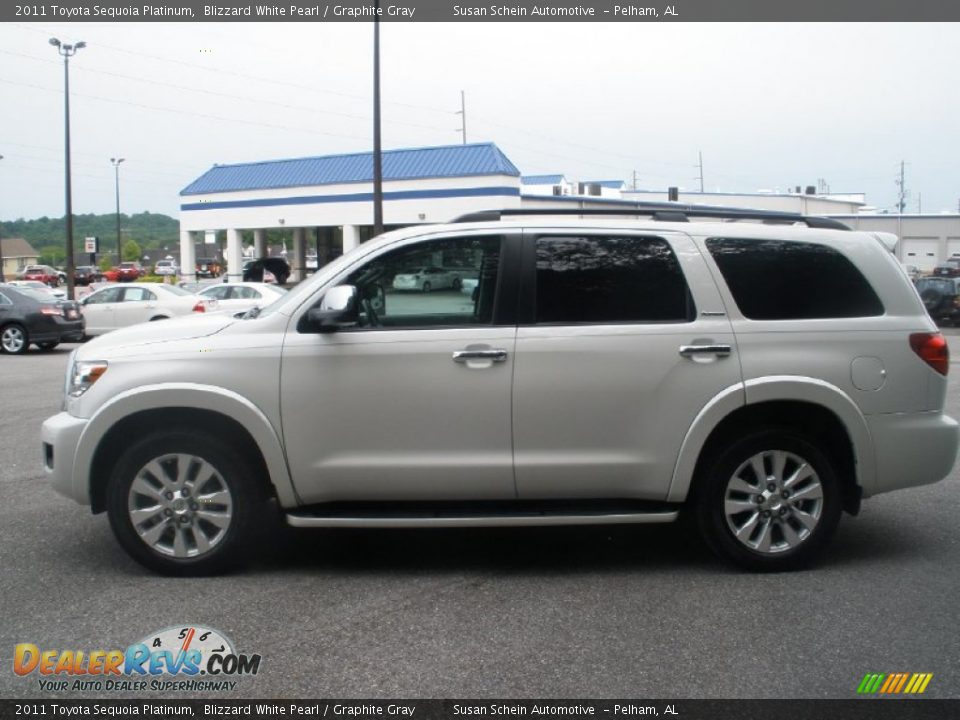 2011 Toyota Sequoia Platinum Blizzard White Pearl / Graphite Gray Photo #12