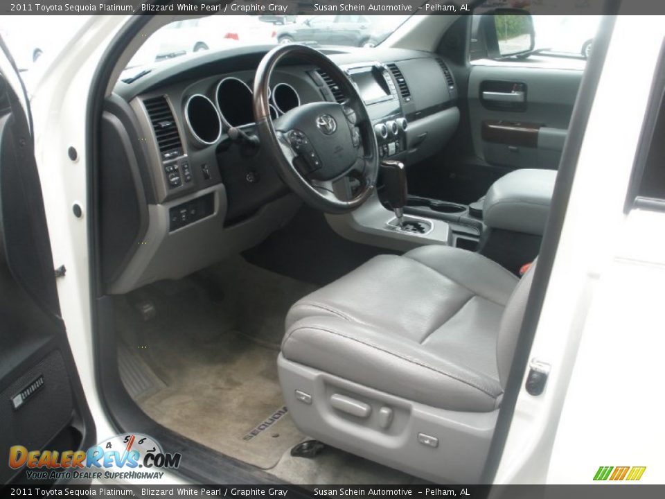 2011 Toyota Sequoia Platinum Blizzard White Pearl / Graphite Gray Photo #18