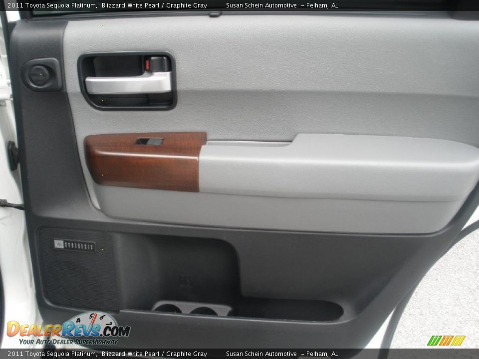 2011 Toyota Sequoia Platinum Blizzard White Pearl / Graphite Gray Photo #28