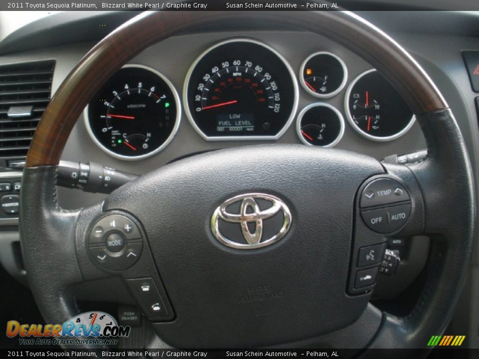 2011 Toyota Sequoia Platinum Blizzard White Pearl / Graphite Gray Photo #30