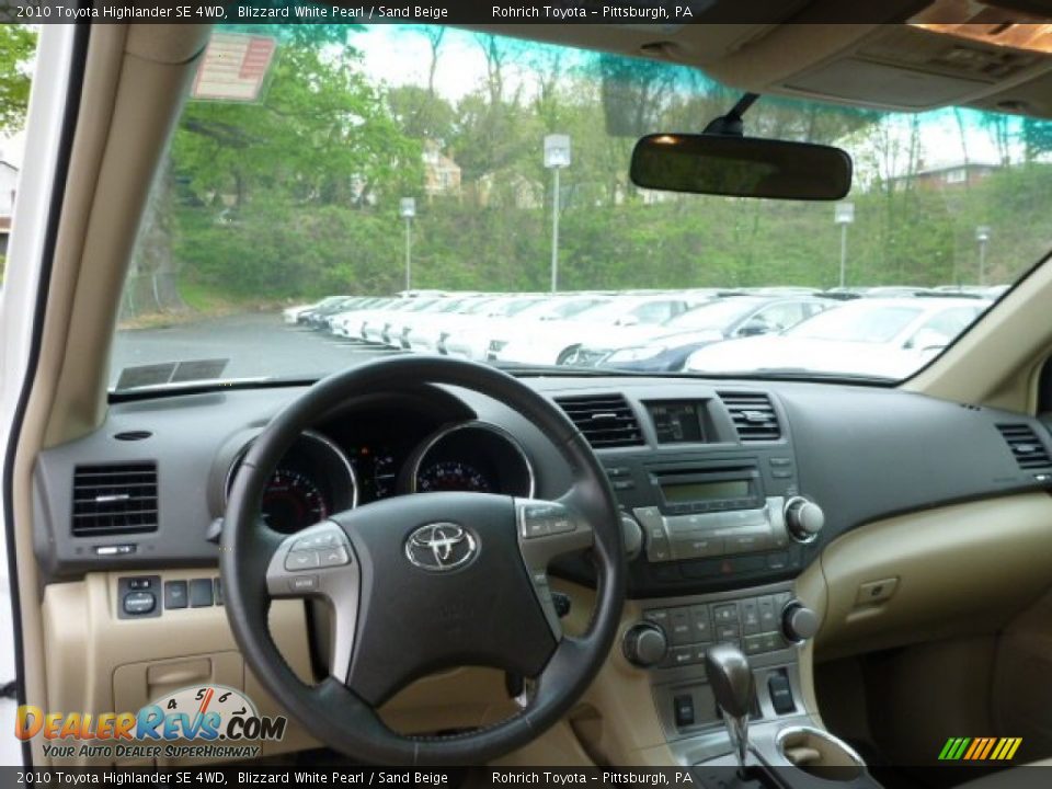 2010 Toyota Highlander SE 4WD Blizzard White Pearl / Sand Beige Photo #6