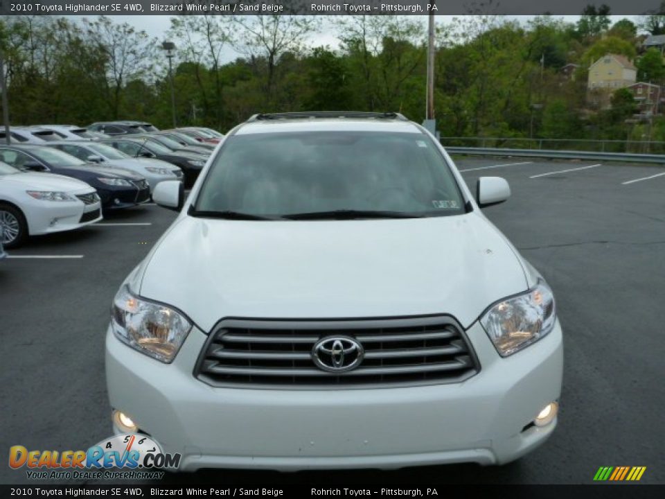 2010 Toyota Highlander SE 4WD Blizzard White Pearl / Sand Beige Photo #14