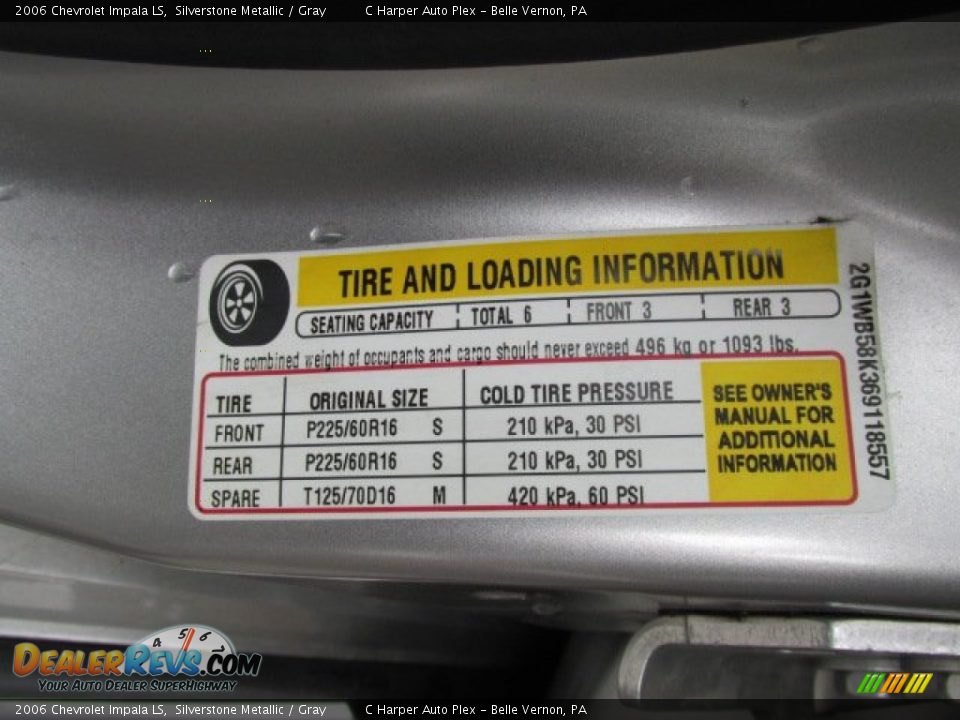 2006 Chevrolet Impala LS Silverstone Metallic / Gray Photo #23