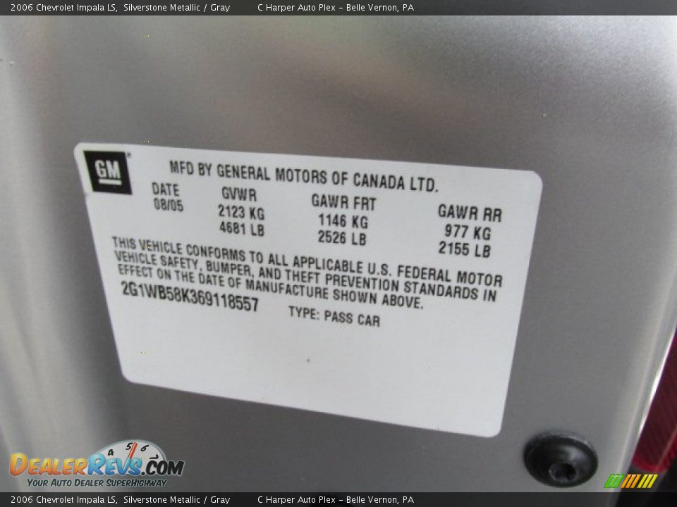 2006 Chevrolet Impala LS Silverstone Metallic / Gray Photo #24
