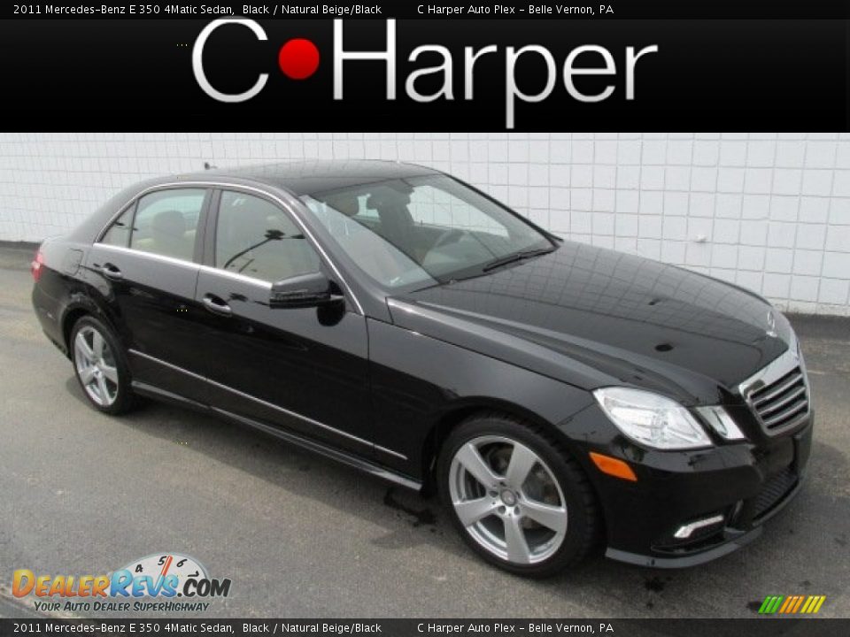2011 Mercedes-Benz E 350 4Matic Sedan Black / Natural Beige/Black Photo #1