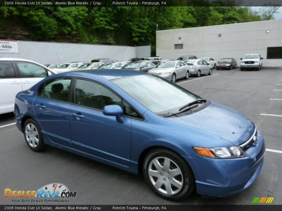 2006 Honda Civic LX Sedan Atomic Blue Metallic / Gray Photo #1