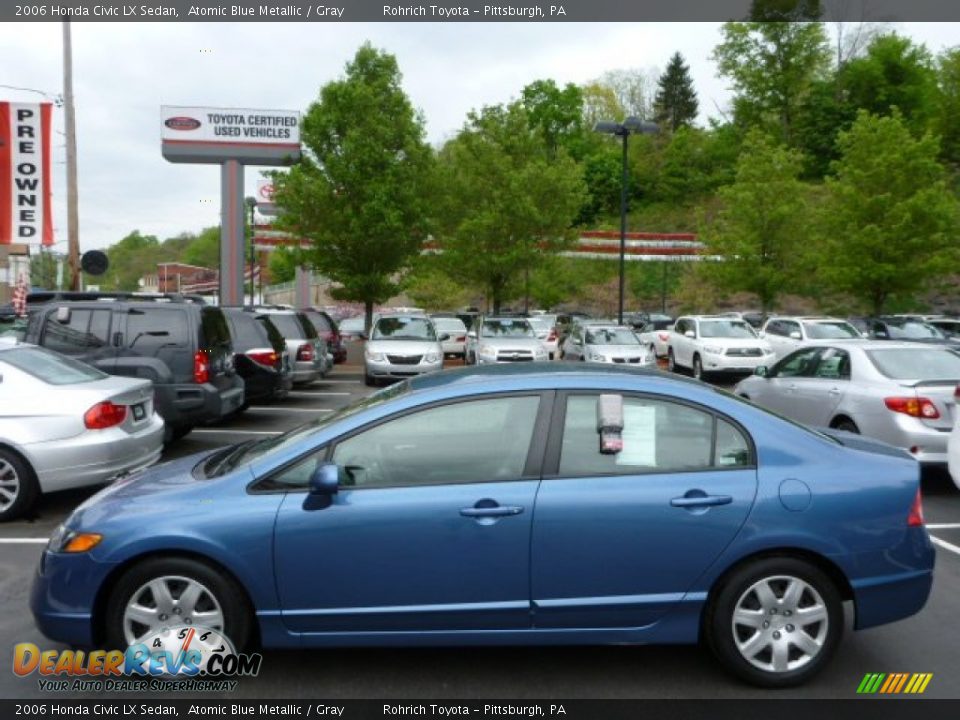 2006 Honda Civic LX Sedan Atomic Blue Metallic / Gray Photo #2