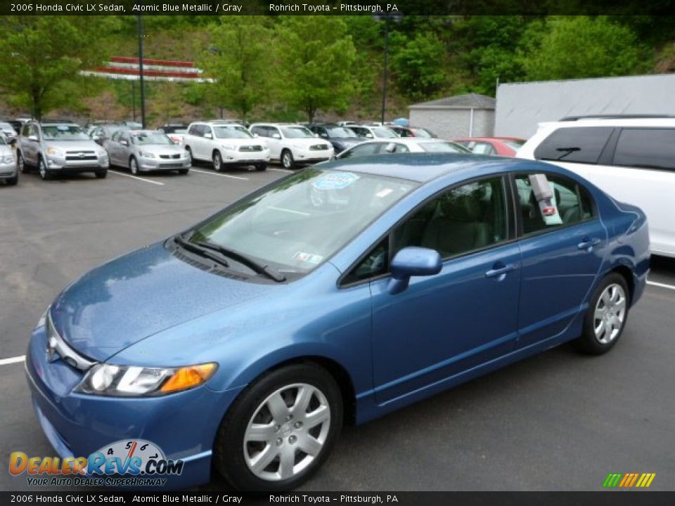 2006 Honda Civic LX Sedan Atomic Blue Metallic / Gray Photo #3