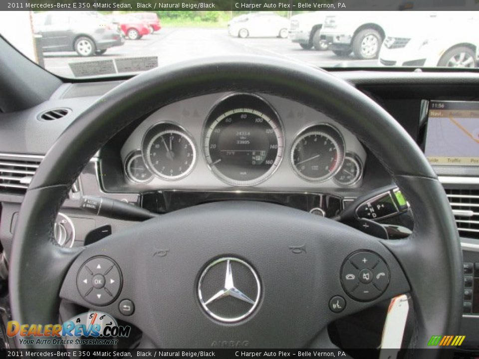2011 Mercedes-Benz E 350 4Matic Sedan Black / Natural Beige/Black Photo #21