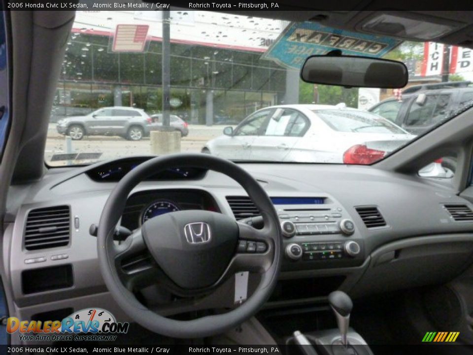 2006 Honda Civic LX Sedan Atomic Blue Metallic / Gray Photo #6