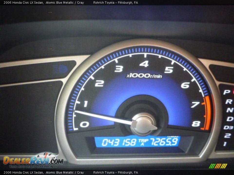 2006 Honda Civic LX Sedan Atomic Blue Metallic / Gray Photo #9