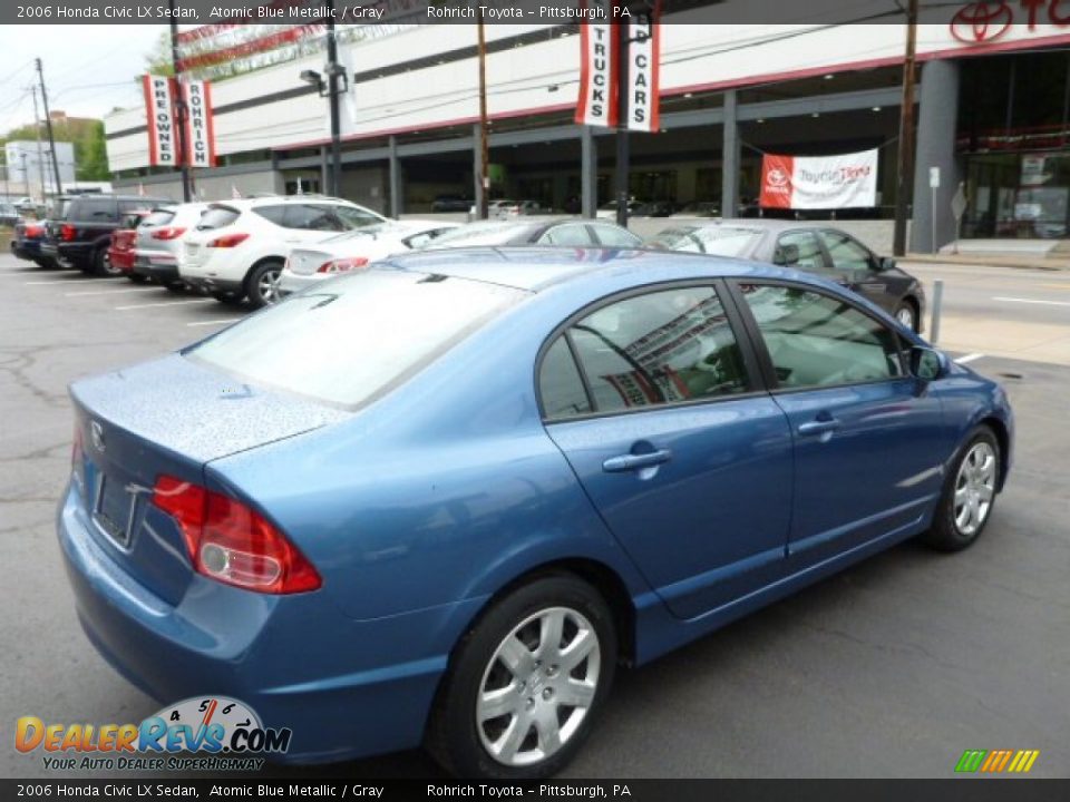 2006 Honda Civic LX Sedan Atomic Blue Metallic / Gray Photo #11