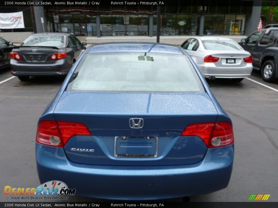 2006 Honda Civic LX Sedan Atomic Blue Metallic / Gray Photo #12