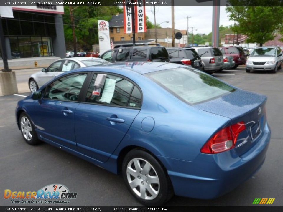 2006 Honda Civic LX Sedan Atomic Blue Metallic / Gray Photo #13